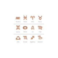 Zodiac Sign Stud Earrings rose (14K) main - Popular Jewelry - New York