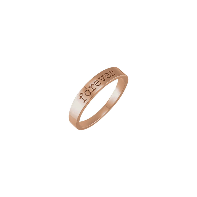 'forever' Engraved Stackable Ring rose (14K) main - Popular Jewelry - New York
