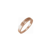 "Kocham cię" grawerowany pierścionek do układania w stos róża (14K) główna - Popular Jewelry - Nowy Jork