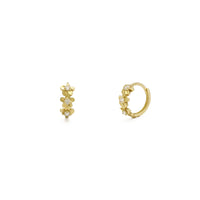 Triple Floret Huggie Earrings (14K) main - Popular Jewelry - New York