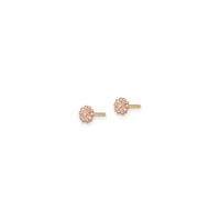 Petite Pink Flower Stud Earrings (14K) side - Popular Jewelry - New York