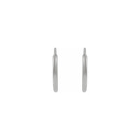 Subang Huggie Hoop Tanpa Kesudahan 10 mm (Putih 14K) sisi - Popular Jewelry - New York