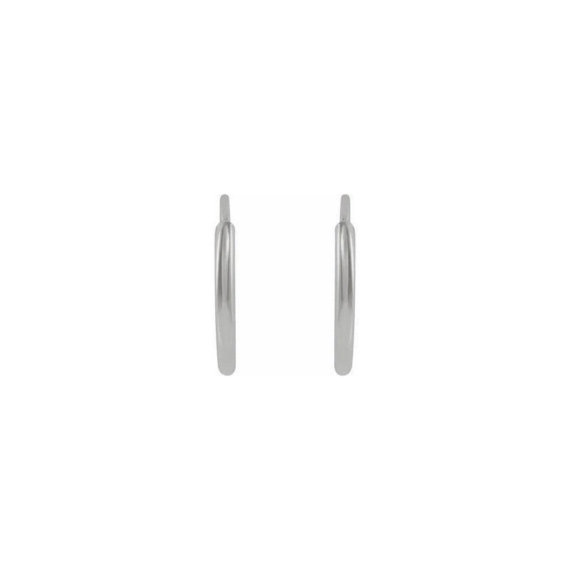 10 mm Flexible Endless Huggie Hoop Earrings (White 14K) side - Popular Jewelry - New York
