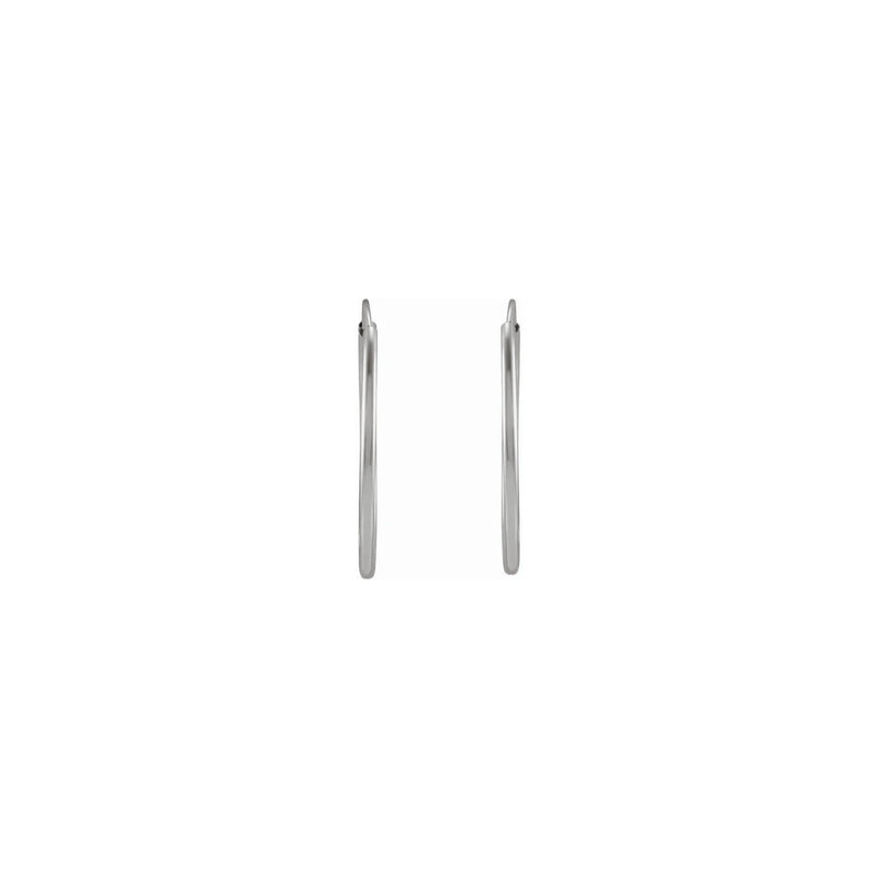 20 mm Flexible Endless Huggie Hoop Earrings (White 14K) front - Popular Jewelry - New York