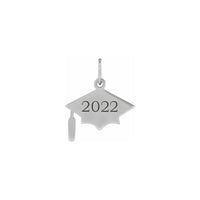 2022 Graduation Cap Pendant white (14K) front - Popular Jewelry - New York
