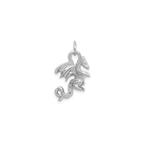3D Winged Dragon Charm hvítur (14K) að framan - Popular Jewelry - Nýja Jórvík