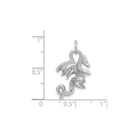 Kiwango cha 3D Winged Dragon Charm nyeupe (14K) - Popular Jewelry - New York