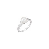 Bague perle accentuée blanche (14K) principale - Popular Jewelry - New York