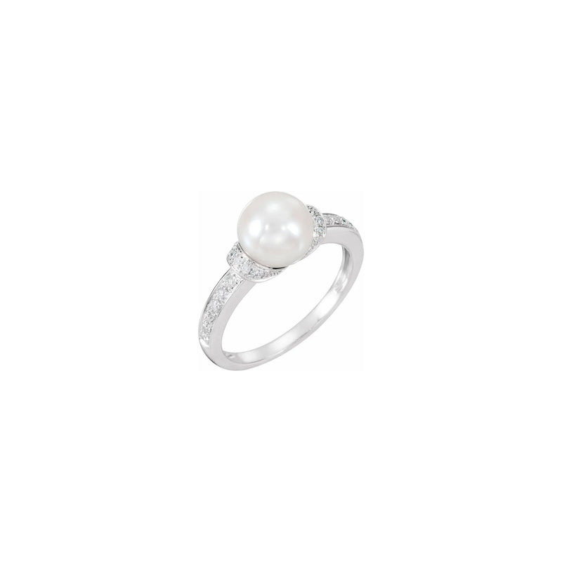 Accented Pearl Ring white (14K) main - Popular Jewelry - New York