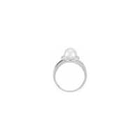 Setting aċċentat Pearl Ring abjad (14K) - Popular Jewelry - New York