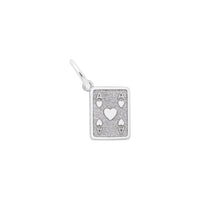 Ace of Hearts Charm putih (14K) utama - Popular Jewelry - New York