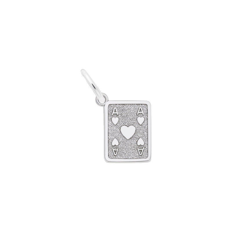 Ace of Hearts Charm white (14K) main - Popular Jewelry - New York