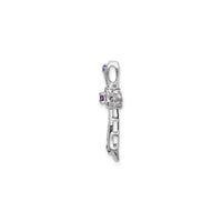 Amethyst and Diamond Fleur de Lis Cross Pendant (14K) side - Popular Jewelry - New York