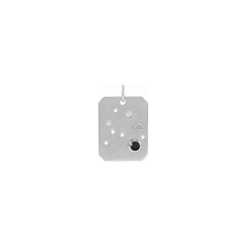 Aquarius Spinel and Diamond Zodiac Constellation Pendant white (14K) front - Popular Jewelry - New York