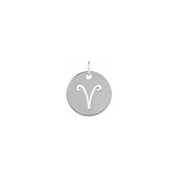 Aries Zodiac Senbòl Disk Pendant blan (14K) devan - Popular Jewelry - Nouyòk