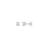 Asscher Cut Diamond Solitaire (1/3 CTW) Friction Back Stud Auskari balti (14K) galvenais - Popular Jewelry - Ņujorka