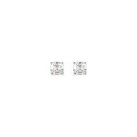 Asscher Cut Diamond Solitaire (1/2 CTW) Gesekan Anting Stud Belakang (14K)