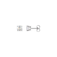 Asscher Cut Diamond Solitaire (1/2 CTW) Friction Back Stud Earrings (14K)
