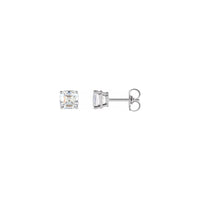 Asscher Cut Diamond Solitaire (1/2 CTW) Náušnice s trecím chrbtom (14K)