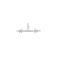 Barbell Charm white (14K) main - Popular Jewelry - New York