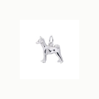 Basenji Dog Charm white (14K) main - Popular Jewelry - New York
