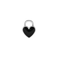 Black Heart Enameled Pendant white (14K) front - Popular Jewelry - Nova York