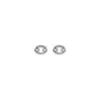 Cancer Zodiac Sign Stud Earrings white (14K) front - Popular Jewelry - New York