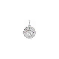 Celestial Space Coin Pendant white (14K) front - Popular Jewelry - New York