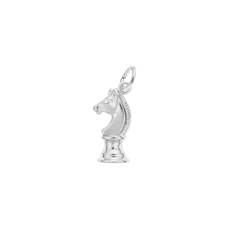 Chess Knight Charm white (14K) main - Popular Jewelry - New York