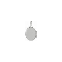 Relicario ovalado clásico blanco (14K) atrás - Popular Jewelry - Nueva York