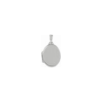 Medaglione ovale classico bianco (14K) anteriore - Popular Jewelry - New York