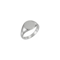 Closed Back Oval Signet Ring white (14K) main - Popular Jewelry - New York