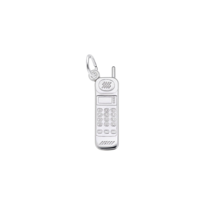 Cordless Phone Charm white (14K) main - Popular Jewelry - New York