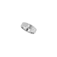 Criss Cross Patterned Ring white (14K) diagonal - Popular Jewelry - New York
