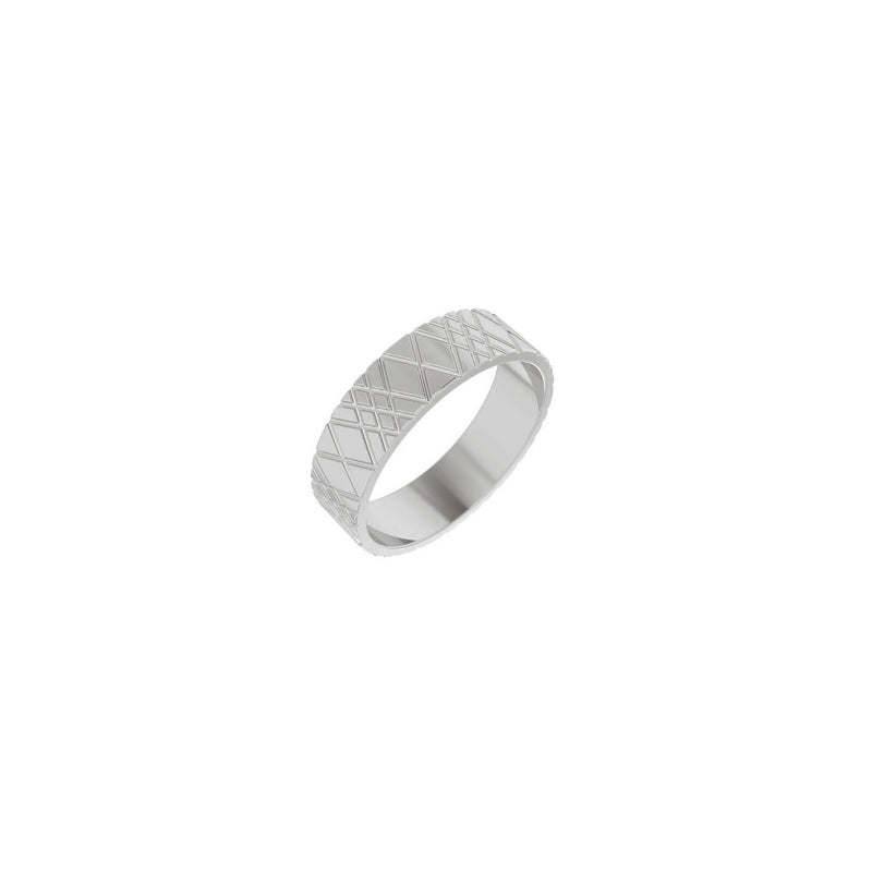Criss Cross Patterned Ring white (14K) main - Popular Jewelry - New York
