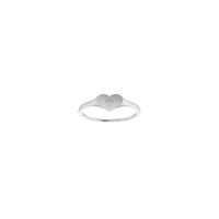 Cross Stamped Signet Pinky Ring white (14K) front - Popular Jewelry - New York