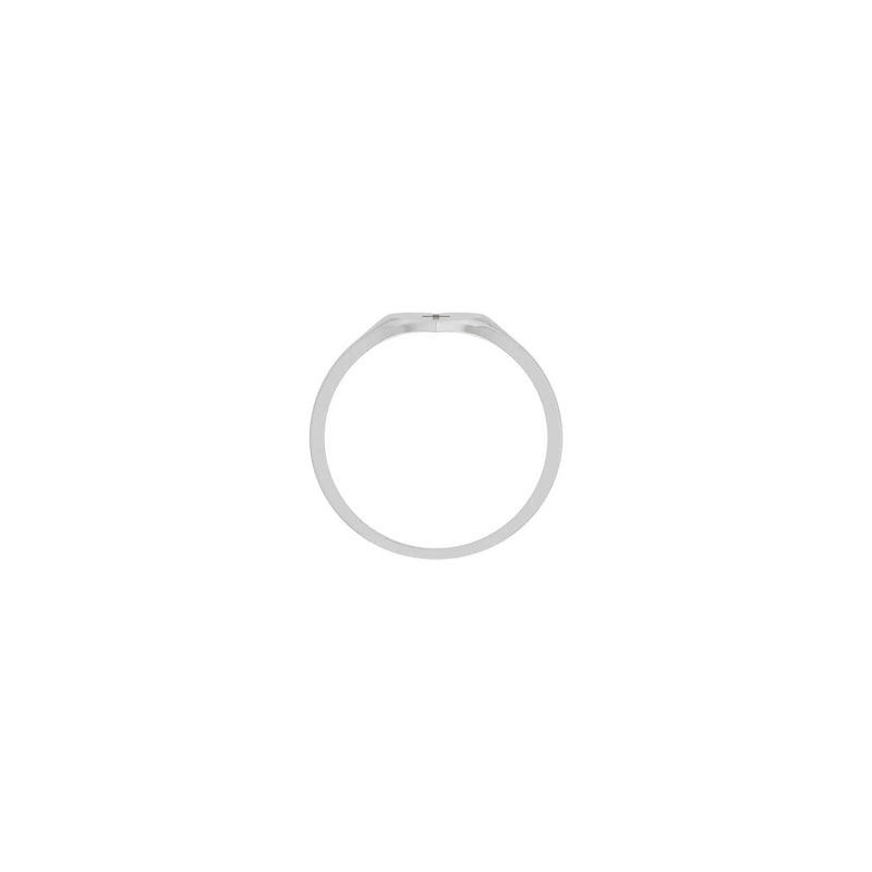 Cross Stamped Signet Pinky Ring white (14K) setting - Popular Jewelry - New York