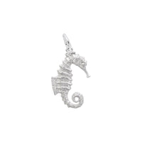 Curly Tail Seahorse Charm white (14K) main - Popular Jewelry - New York