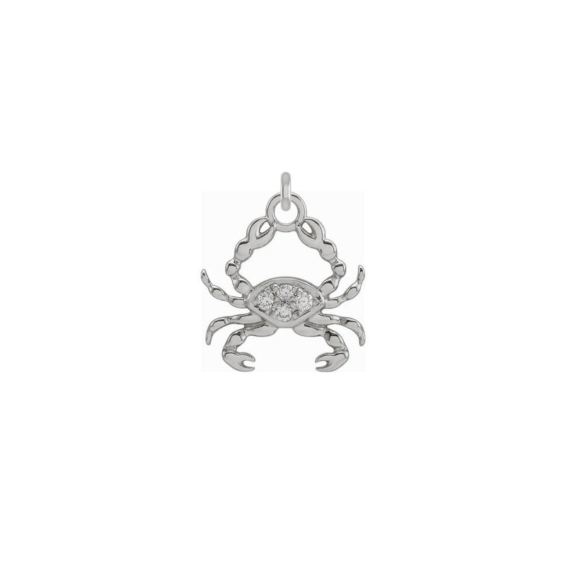 Diamond Cancer Zodiac Pendant white (14K) front - Popular Jewelry - New York