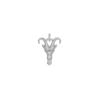Дијамантски приврзок зодијак Јарец бел (14K) напред - Popular Jewelry - Њујорк