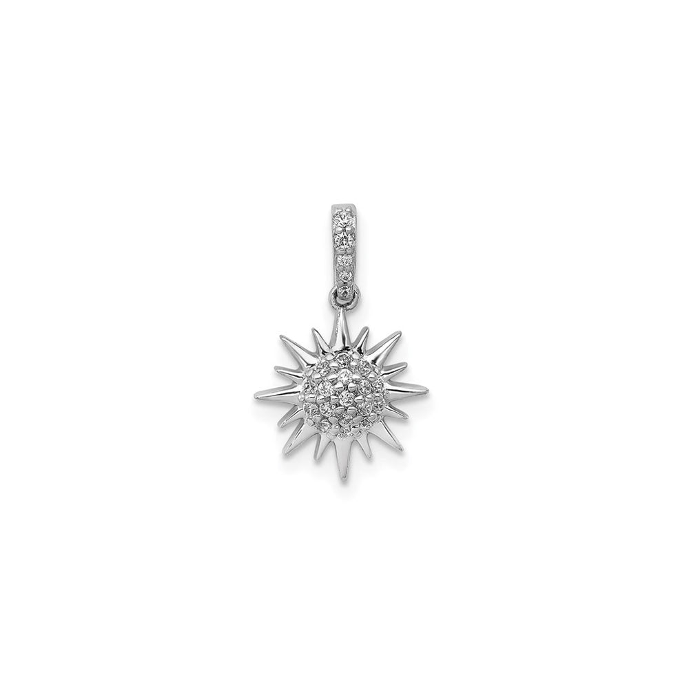 Diamond Cluster Fancy Sun Pendant (14K) front - Popular Jewelry - New York