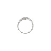 Diamond Incrusted Heart Signet Ring white (14K) setting - Popular Jewelry - Niu Yoki