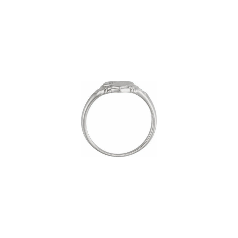 Diamond Incrusted Heart Signet Ring white (14K) setting - Popular Jewelry - New York