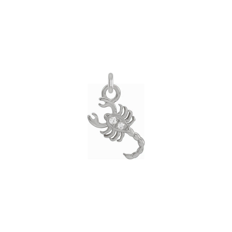 Diamond Scorpio Zodiac Pendant white (14K) front - Popular Jewelry - New York