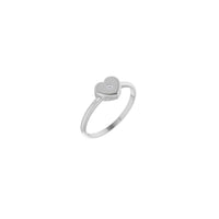 Cincin Berlian Solitaire Hati Stackable putih (14K) diagonal - Popular Jewelry - New York