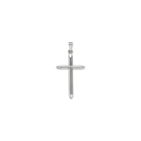 Domed Pointy Cross Pendant white (14K) front - Popular Jewelry - New York
