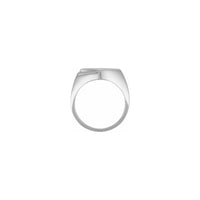 Double Slashed Signet Ring white (14K) setting - Popular Jewelry - New York
