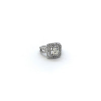 Double Square Halo Diamond Engagement Ring (14K) diagonal - Popular Jewelry - New York