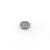 Double Square Halo Diamond Engagement Ring (14K) front - Popular Jewelry - New York