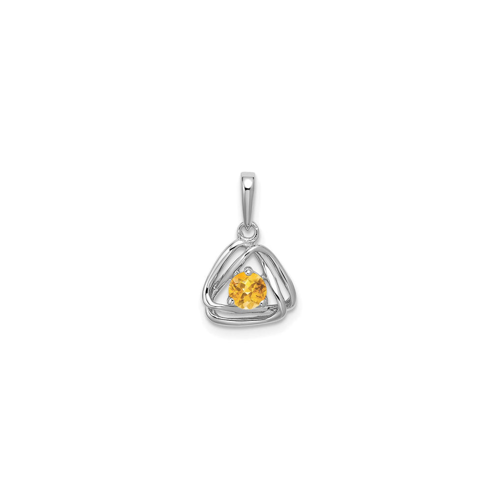 Double Triangle Interlocked Citrine Pendant (14K) front - Popular Jewelry - New York